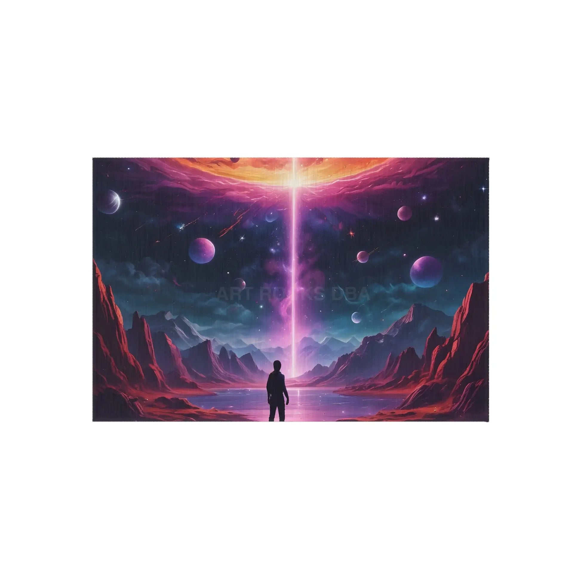 Cosmic Fantasy Outdoor Rug Vibrant Patio Mat Sci-Fi Decor for Gardens Unique Camping Accessory Space Art Home Decor