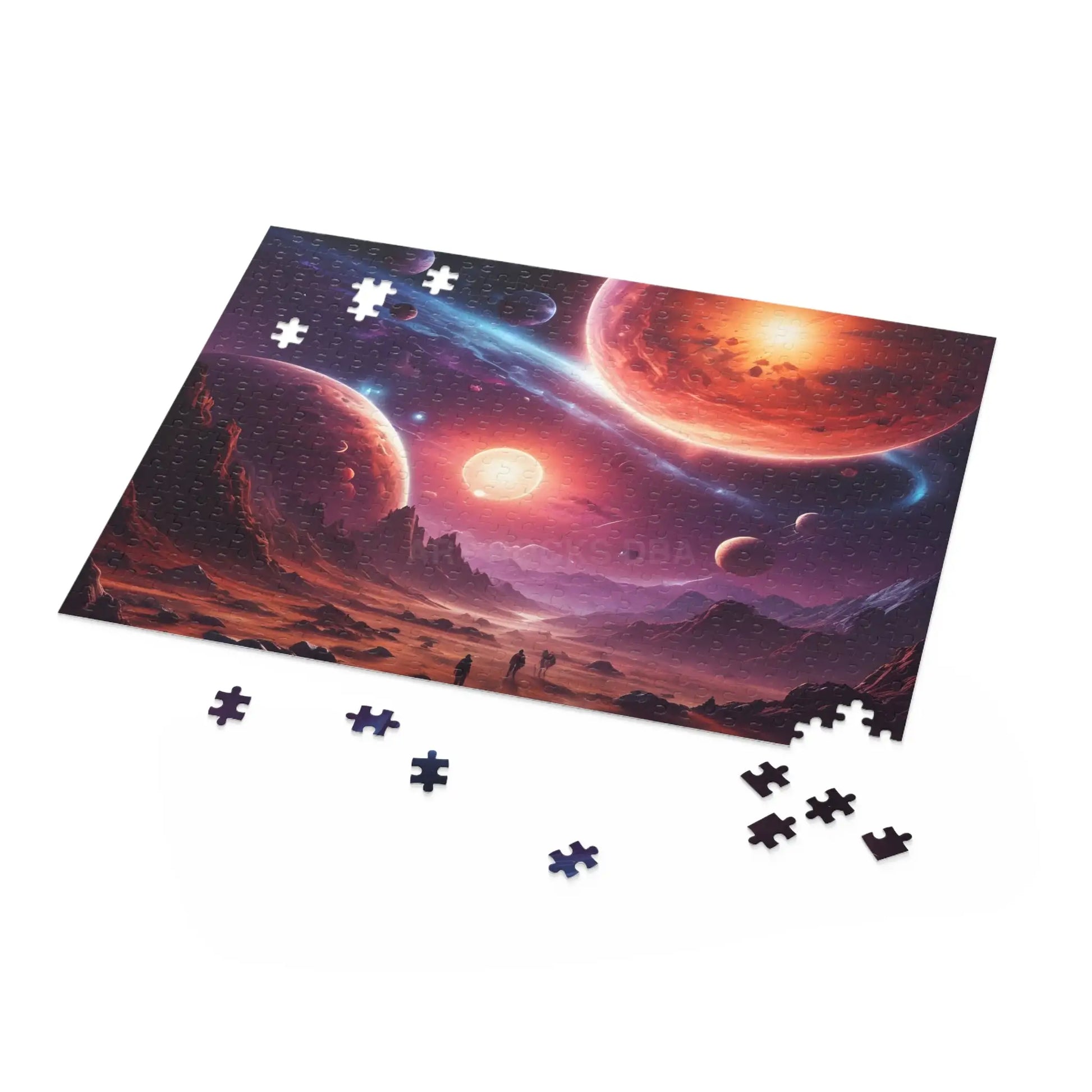 Cosmic Frontier Puzzle — Red Planet Fantasy Space Jigsaw (120/252/500 pcs) - Puzzle