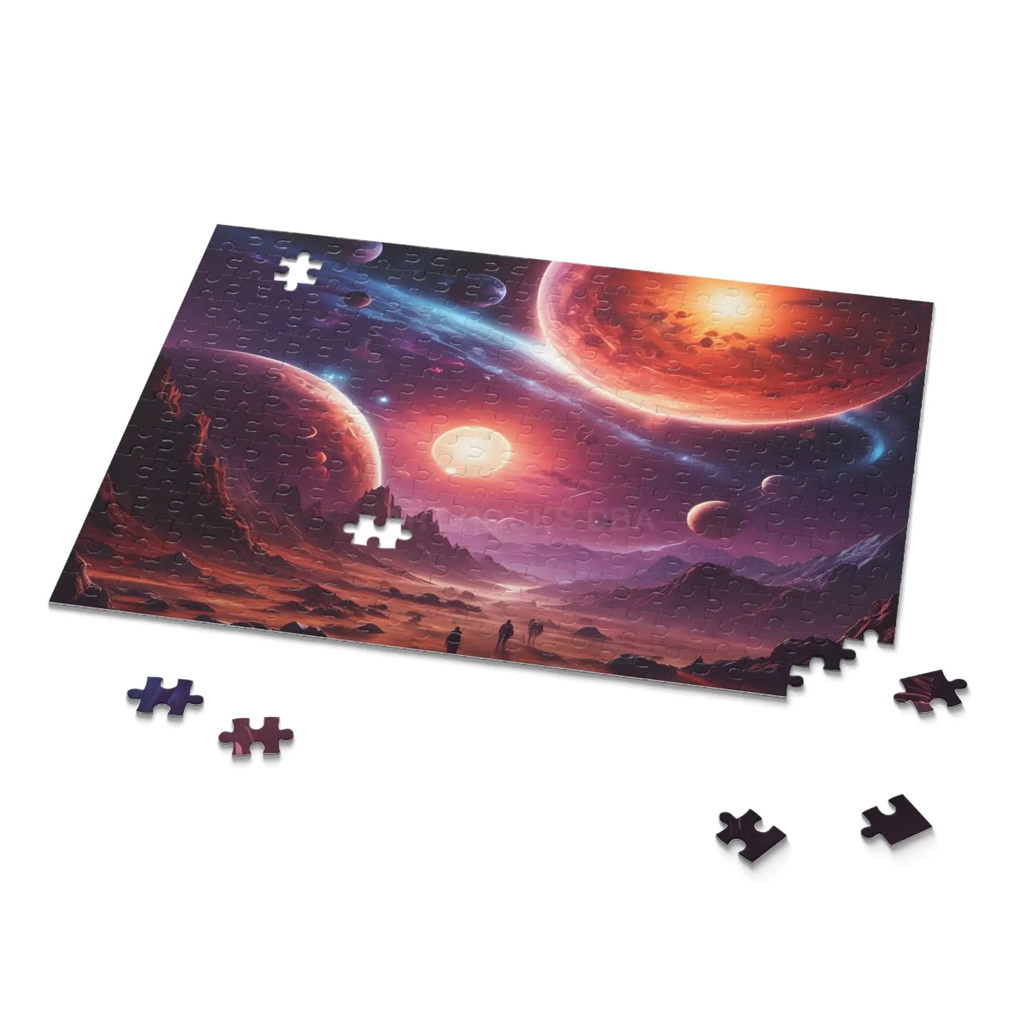 Cosmic Frontier Puzzle — Red Planet Fantasy Space Jigsaw (120/252/500 pcs) - Puzzle