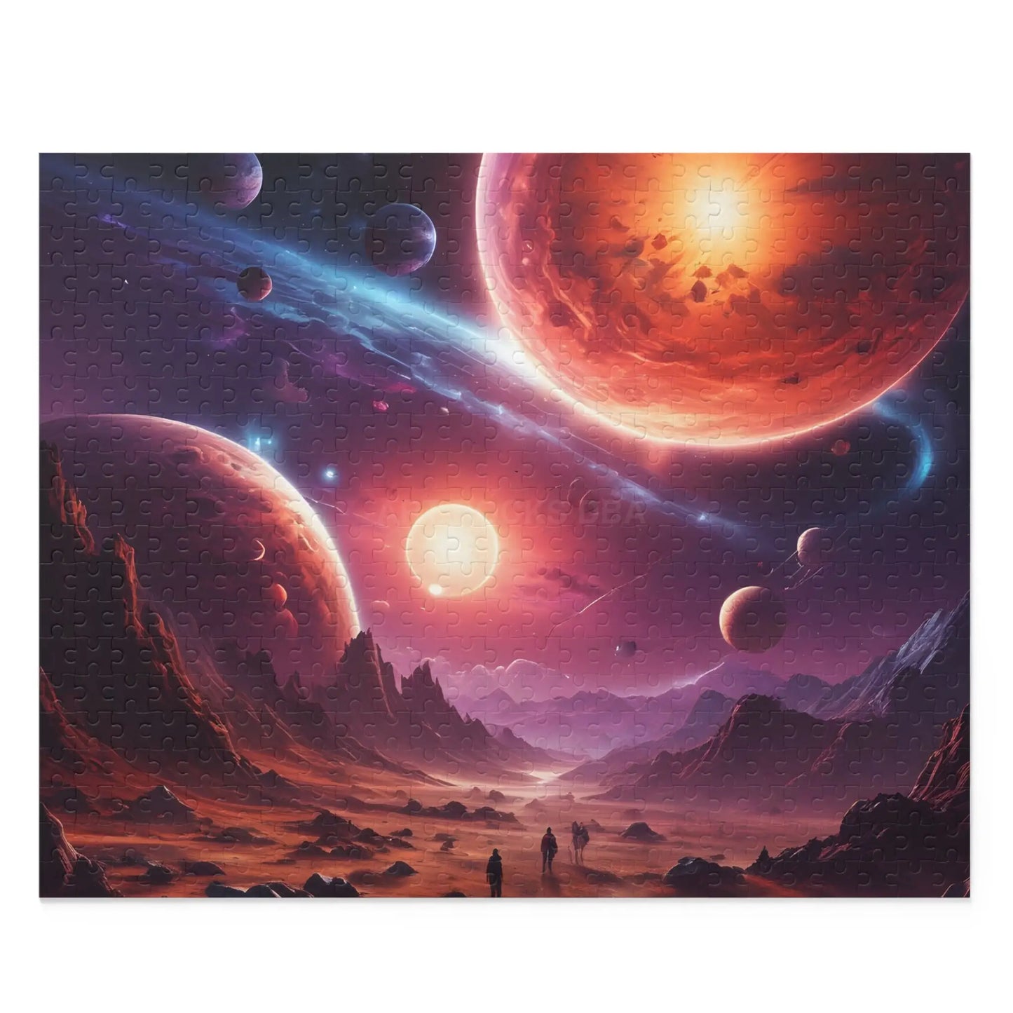 Cosmic Frontier Puzzle — Red Planet Fantasy Space Jigsaw (120/252/500 pcs) - 20’’ × 16’’ (500 pcs) - Puzzle
