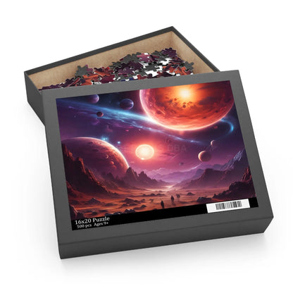Cosmic Frontier Puzzle — Red Planet Fantasy Space Jigsaw (120/252/500 pcs) - Puzzle
