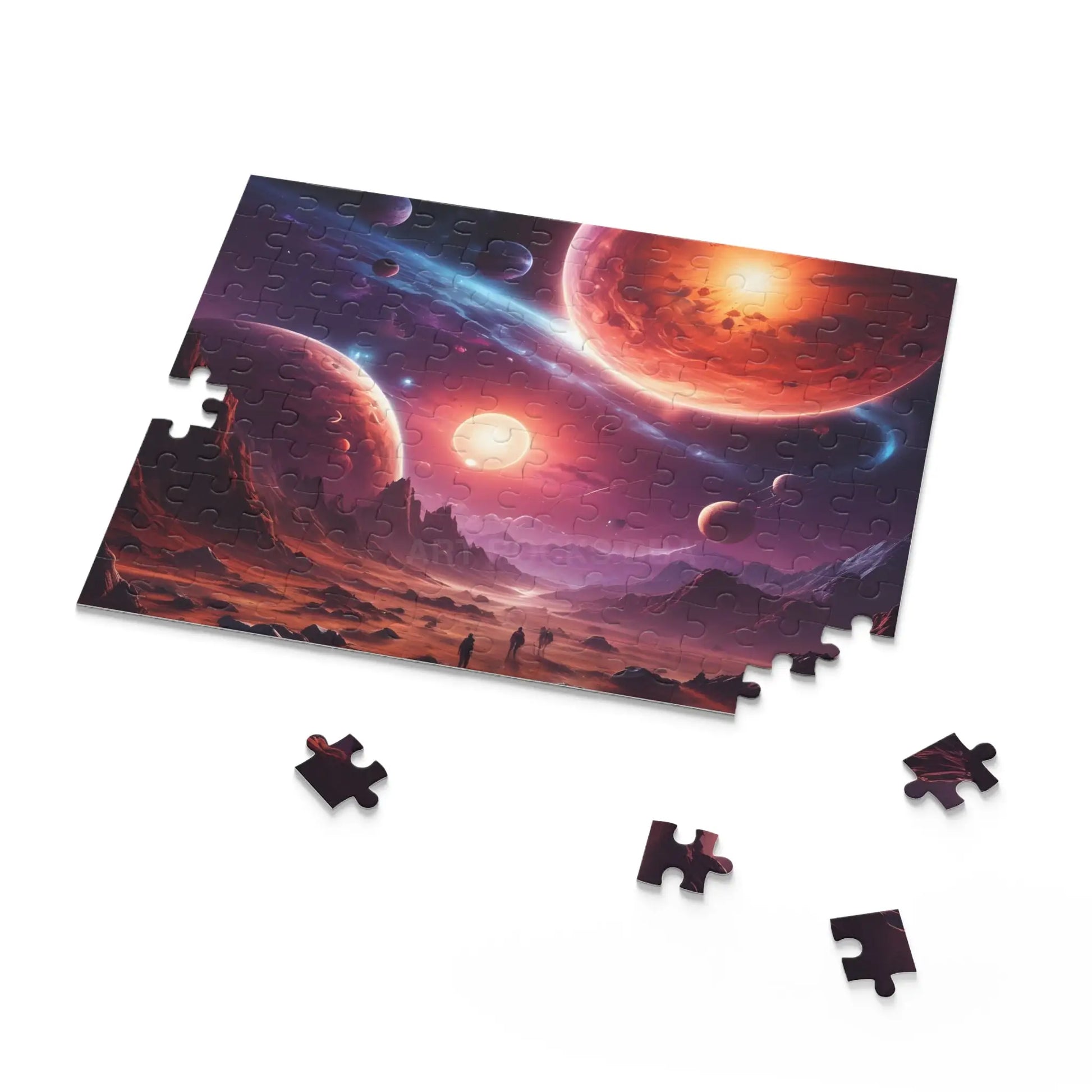 Cosmic Frontier Puzzle — Red Planet Fantasy Space Jigsaw (120/252/500 pcs) - Puzzle
