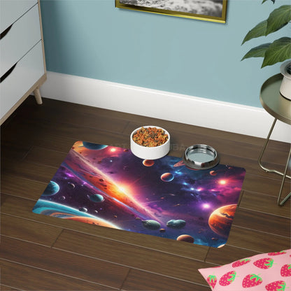 Cosmic Galaxy Pet Food Mat (12x18) - 12’’ × 18’’ / Rectangle - Pets