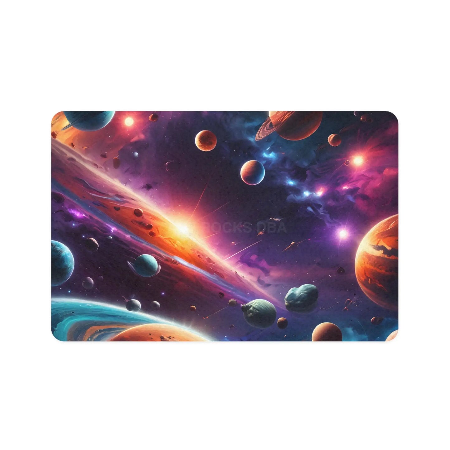 Cosmic Galaxy Pet Food Mat (12x18) - 12’’ × 18’’ / Rectangle - Pets