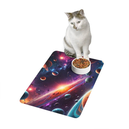 Cosmic Galaxy Pet Food Mat (12x18) - 12’’ × 18’’ / Rectangle - Pets