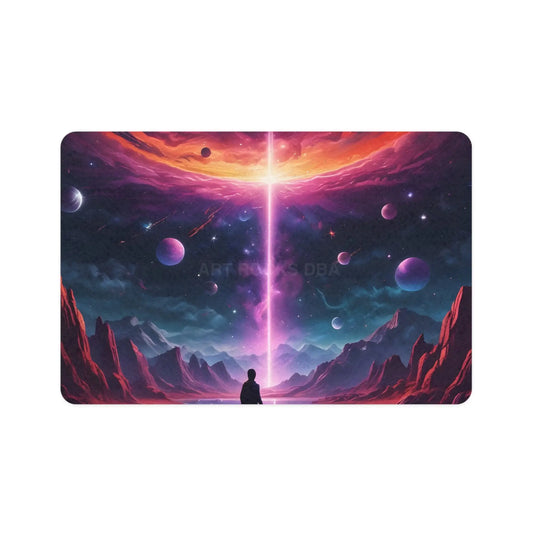Cosmic Gateway Pet Food Mat — Space Galaxy Bowl Placemat (12x18) - 12’’ × 18’’ / Rectangle - Pets