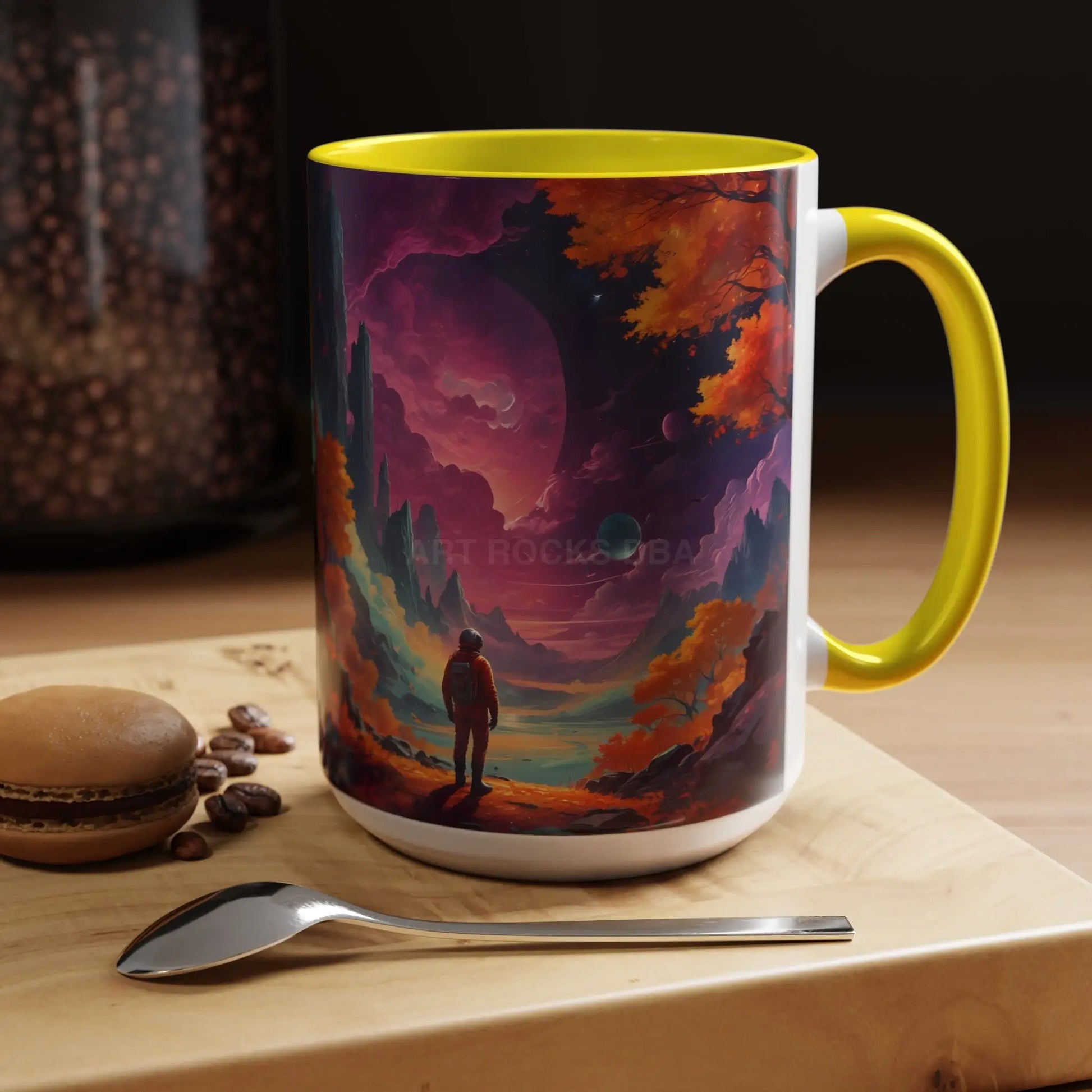 Cosmic Journey Coffee Mug — Surreal Space Landscape Accent Mug (11/15oz) - Mug