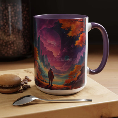 Cosmic Journey Coffee Mug — Surreal Space Landscape Accent Mug (11/15oz) - Mug