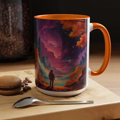 Cosmic Journey Coffee Mug — Surreal Space Landscape Accent Mug (11/15oz) - Mug