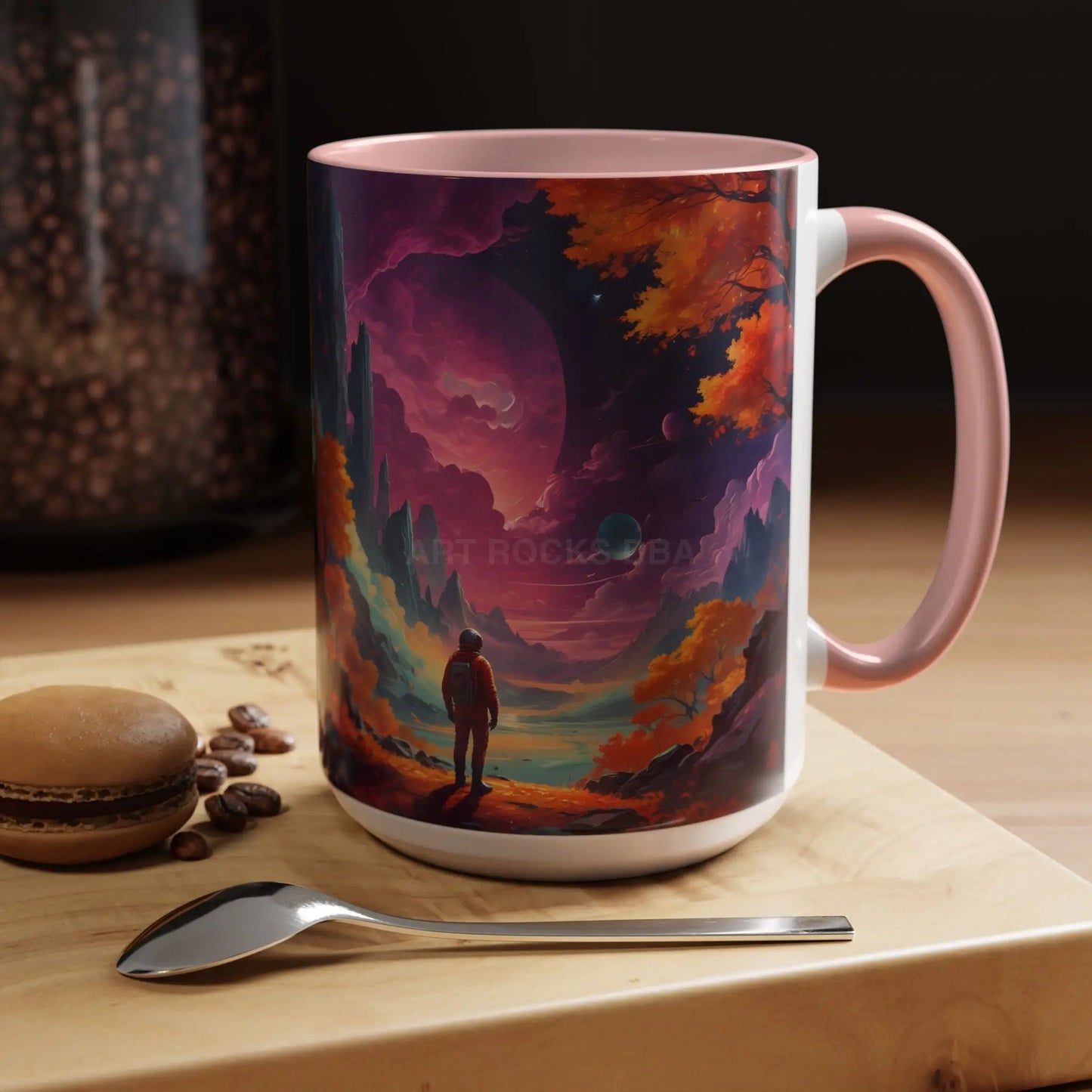 Cosmic Journey Coffee Mug — Surreal Space Landscape Accent Mug (11/15oz) - Mug