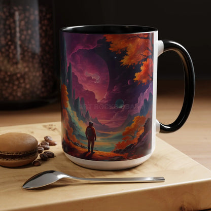 Cosmic Journey Coffee Mug — Surreal Space Landscape Accent Mug (11/15oz) - Mug
