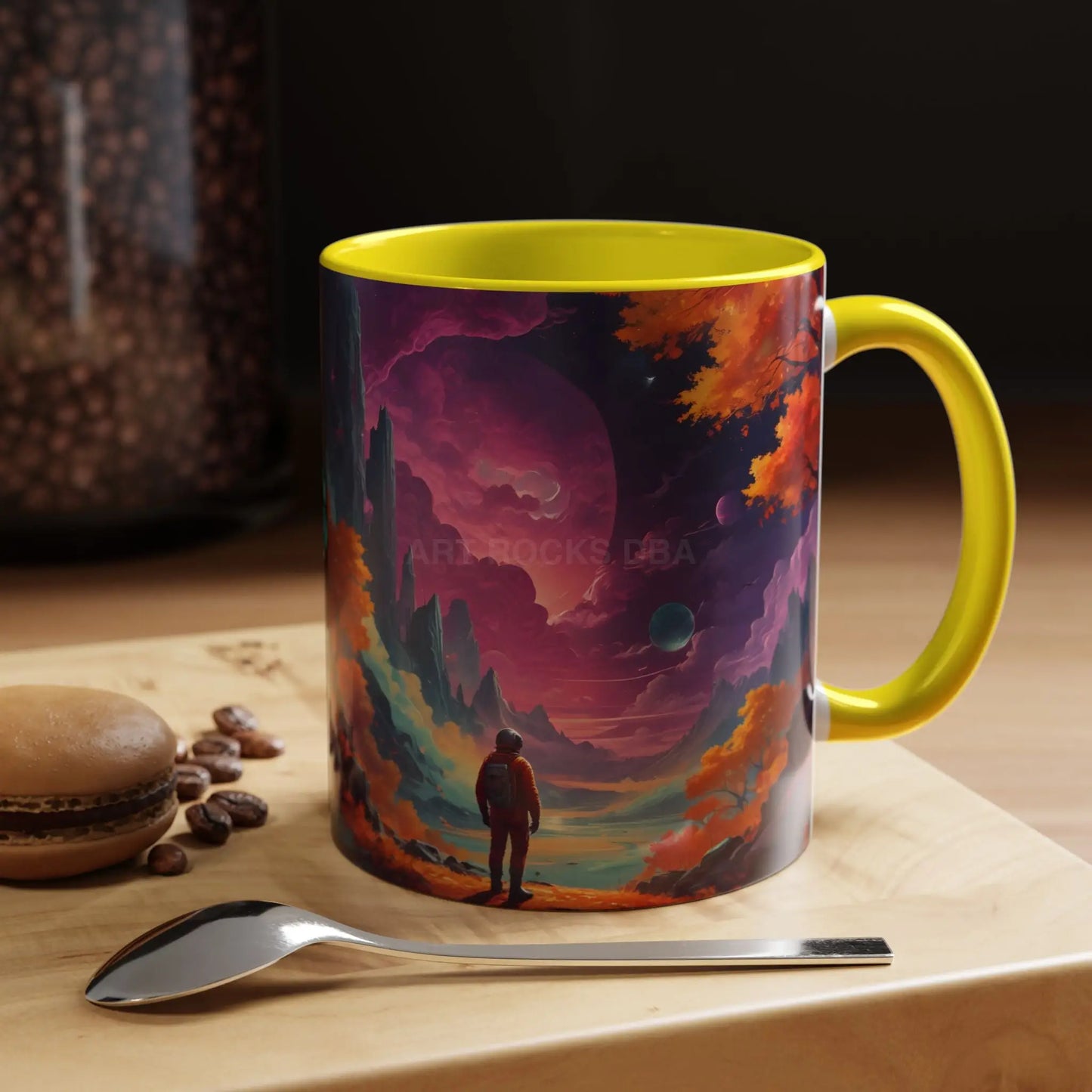 Cosmic Journey Coffee Mug — Surreal Space Landscape Accent Mug (11/15oz) - Mug