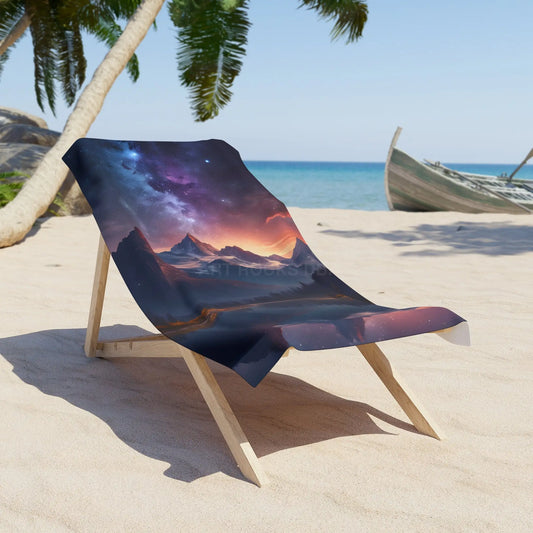 Cosmic Mountain Lake Beach Towel - 30’’ × 60’’ - Home Decor