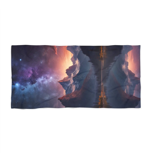 Cosmic Mountain Lake Beach Towel - 36’’ × 72’’ - Home Decor