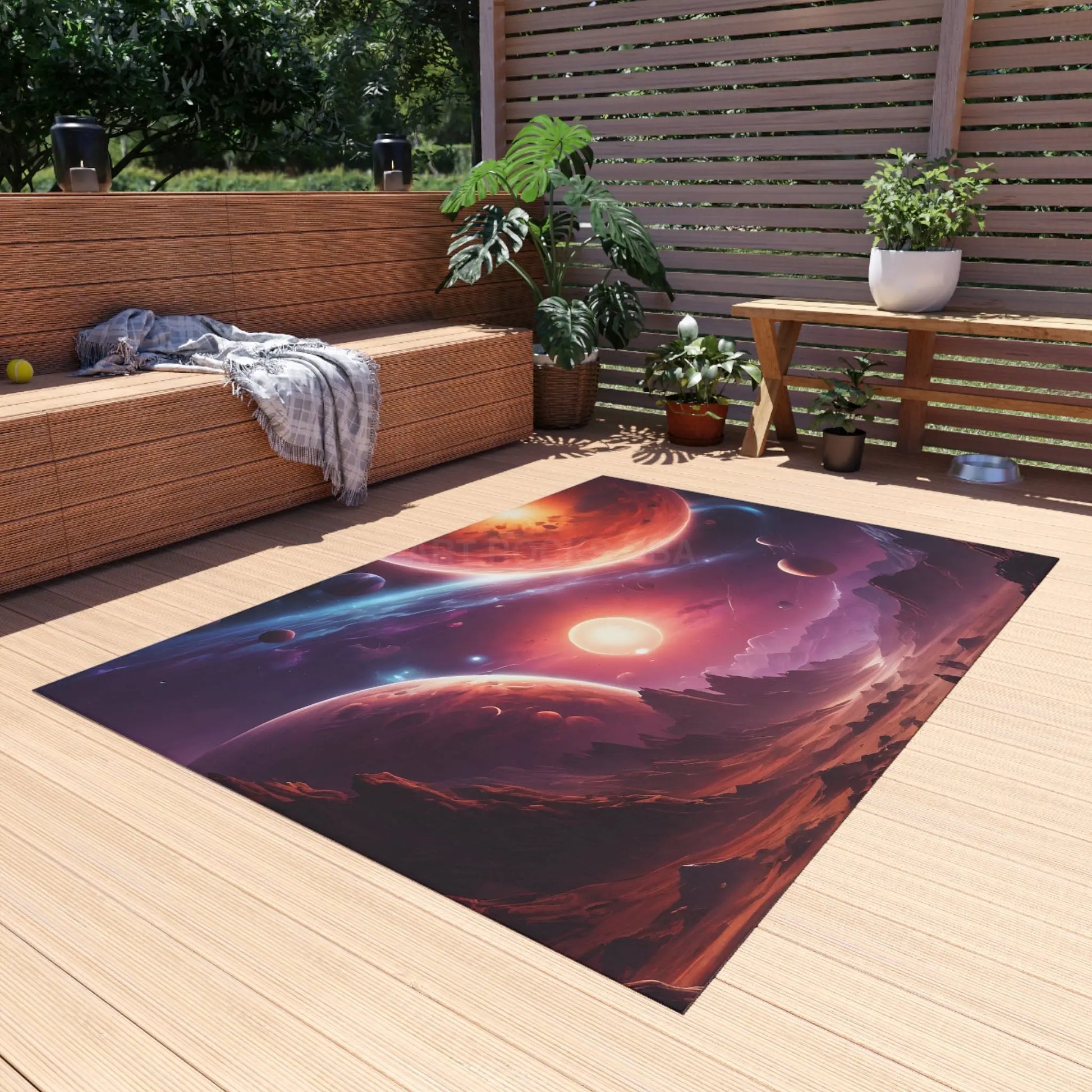 Cosmic Outdoor Rug Galaxy Patio Mat Space Themed Rug Bohemian Outdoor Decor Camping Area Rug - 60’’ × 84’’ - Home Decor