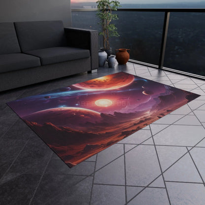 Cosmic Outdoor Rug Galaxy Patio Mat Space Themed Rug Bohemian Outdoor Decor Camping Area Rug - Home Decor