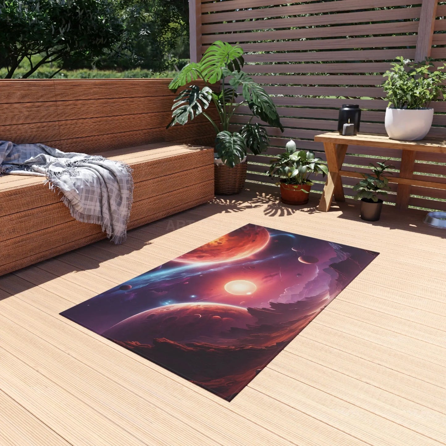 Cosmic Outdoor Rug Galaxy Patio Mat Space Themed Rug Bohemian Outdoor Decor Camping Area Rug - Home Decor