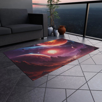 Cosmic Outdoor Rug Galaxy Patio Mat Space Themed Rug Bohemian Outdoor Decor Camping Area Rug - Home Decor