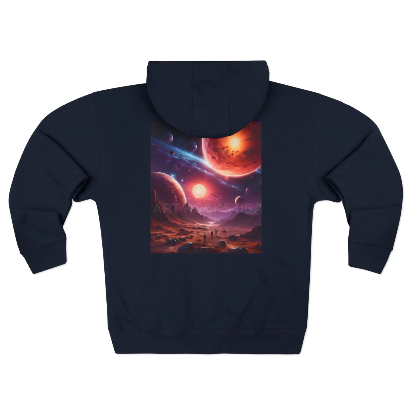 Cosmic Planet Zip-Up Hoodie - XS / Navy - Hoodie