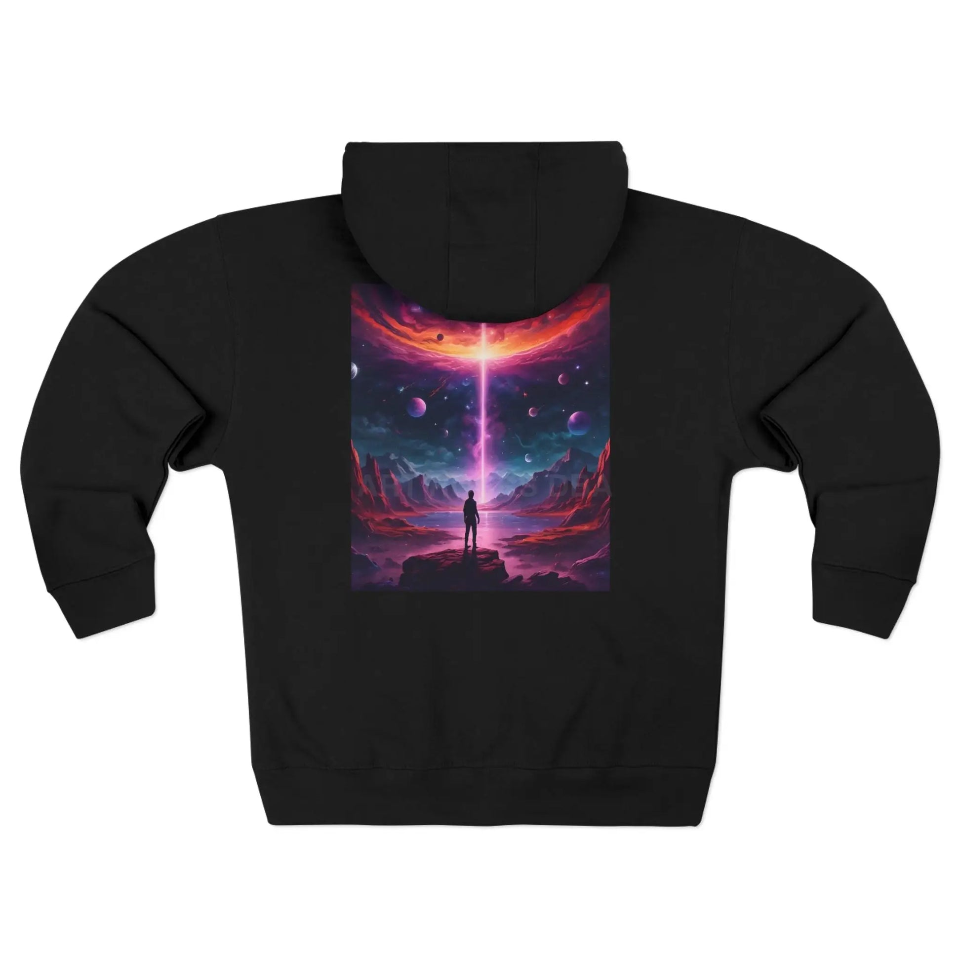 Cosmic Sci‑Fi Zip-Up Sweatshirt - XS / Black - Hoodie