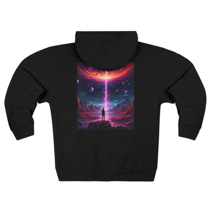 Cosmic Sci‑Fi Zip-Up Sweatshirt - XS / Black - Hoodie