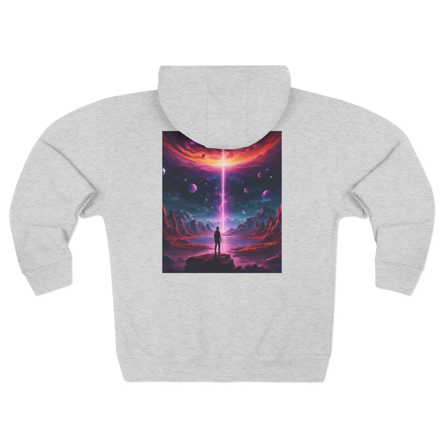 Cosmic Sci‑Fi Zip-Up Sweatshirt - XS / Heather Grey - Hoodie