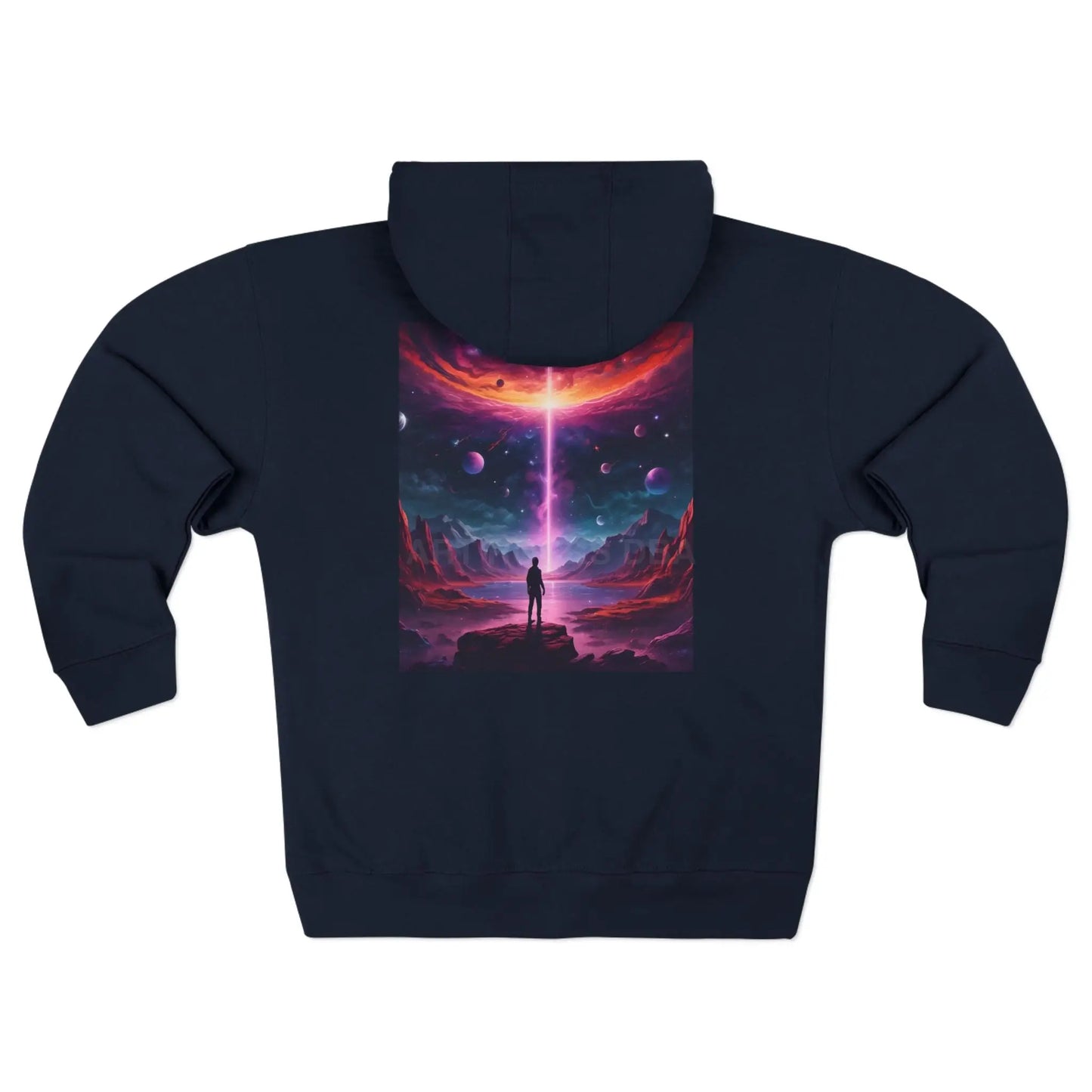 Cosmic Sci‑Fi Zip-Up Sweatshirt - XS / Navy - Hoodie