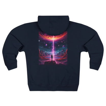 Cosmic Sci‑Fi Zip-Up Sweatshirt - XS / Navy - Hoodie