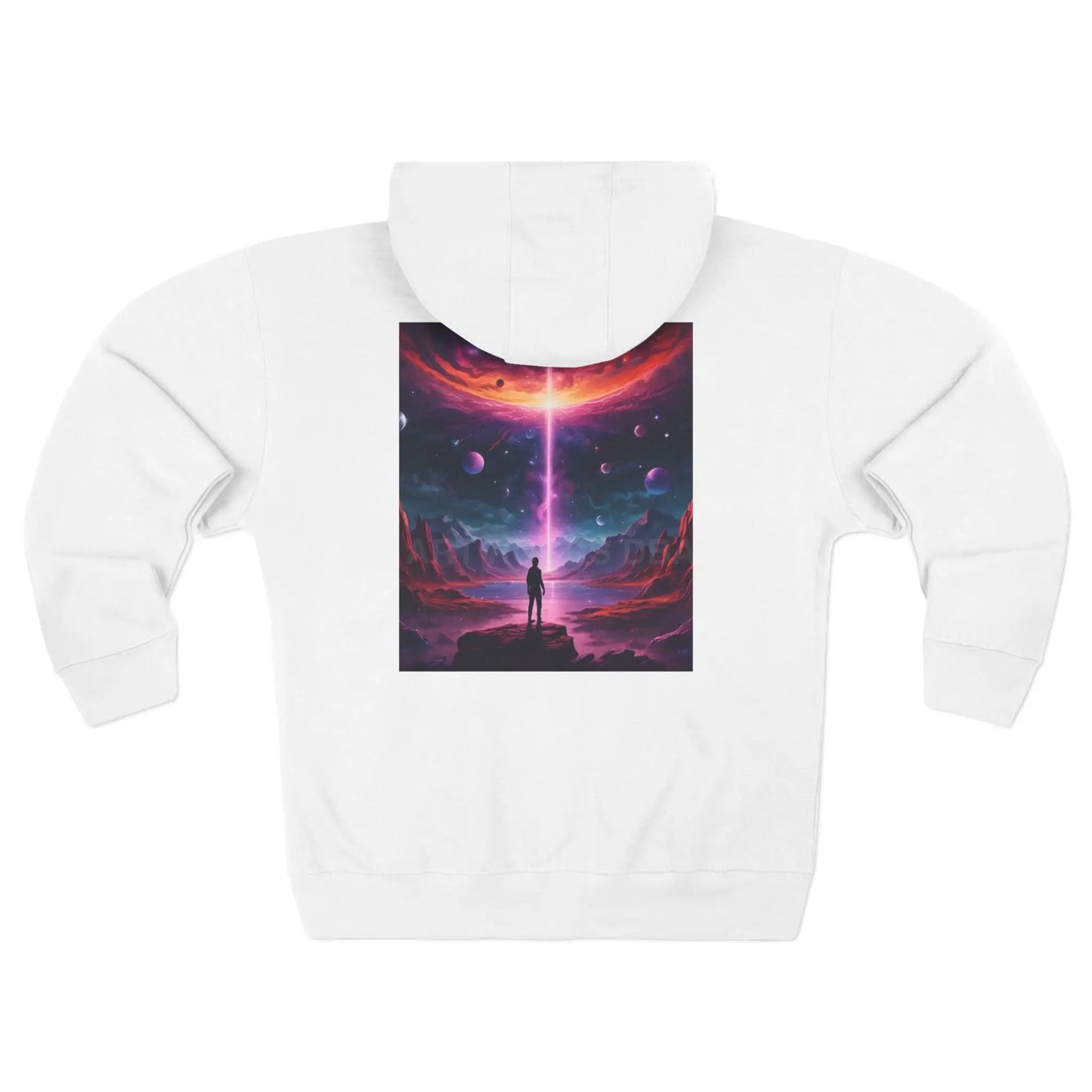 Cosmic Sci‑Fi Zip-Up Sweatshirt - XS / White - Hoodie