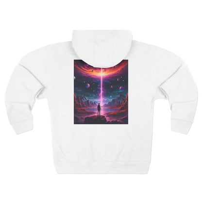 Cosmic Sci‑Fi Zip-Up Sweatshirt - XS / White - Hoodie