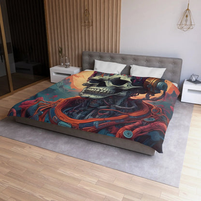 Cosmic Skeleton Microfiber Duvet Cover - Home Decor