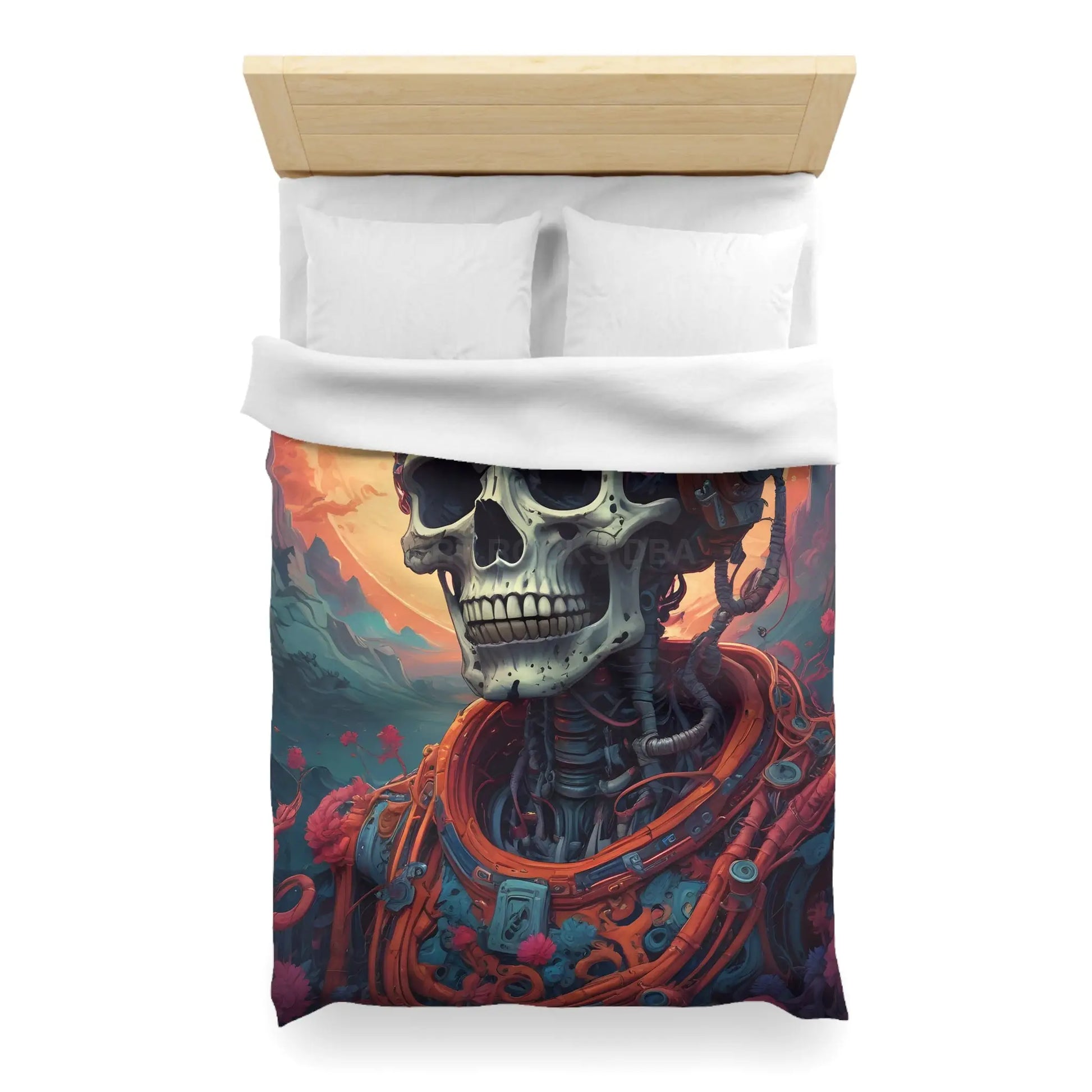 Cosmic Skeleton Microfiber Duvet Cover - Home Decor