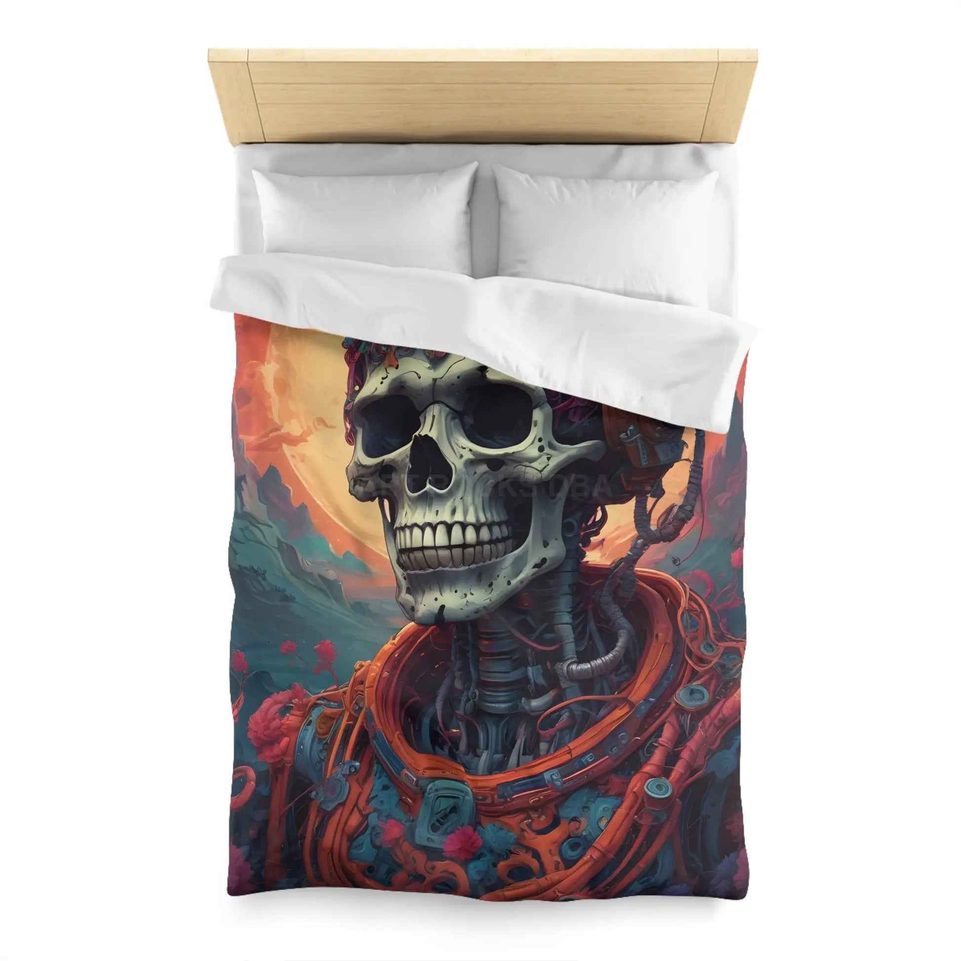 Cosmic Skeleton Microfiber Duvet Cover - Home Decor