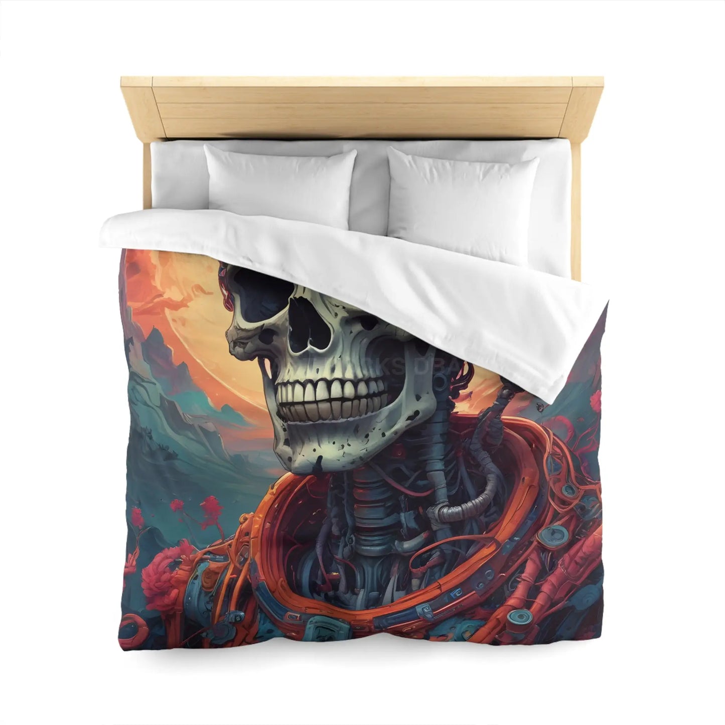 Cosmic Skeleton Microfiber Duvet Cover - Home Decor