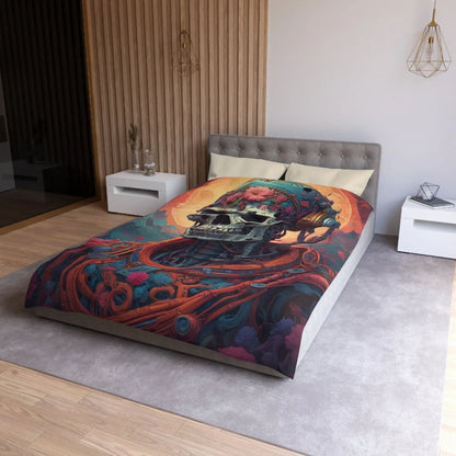 Cosmic Skeleton Microfiber Duvet Cover - Home Decor