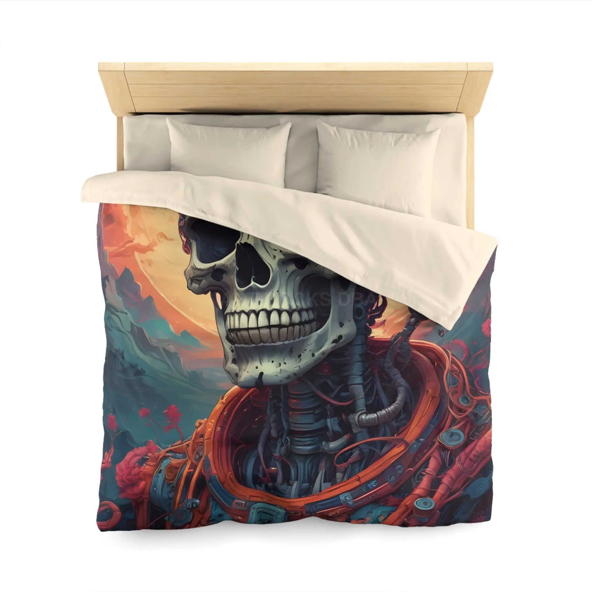 Cosmic Skeleton Microfiber Duvet Cover - Home Decor