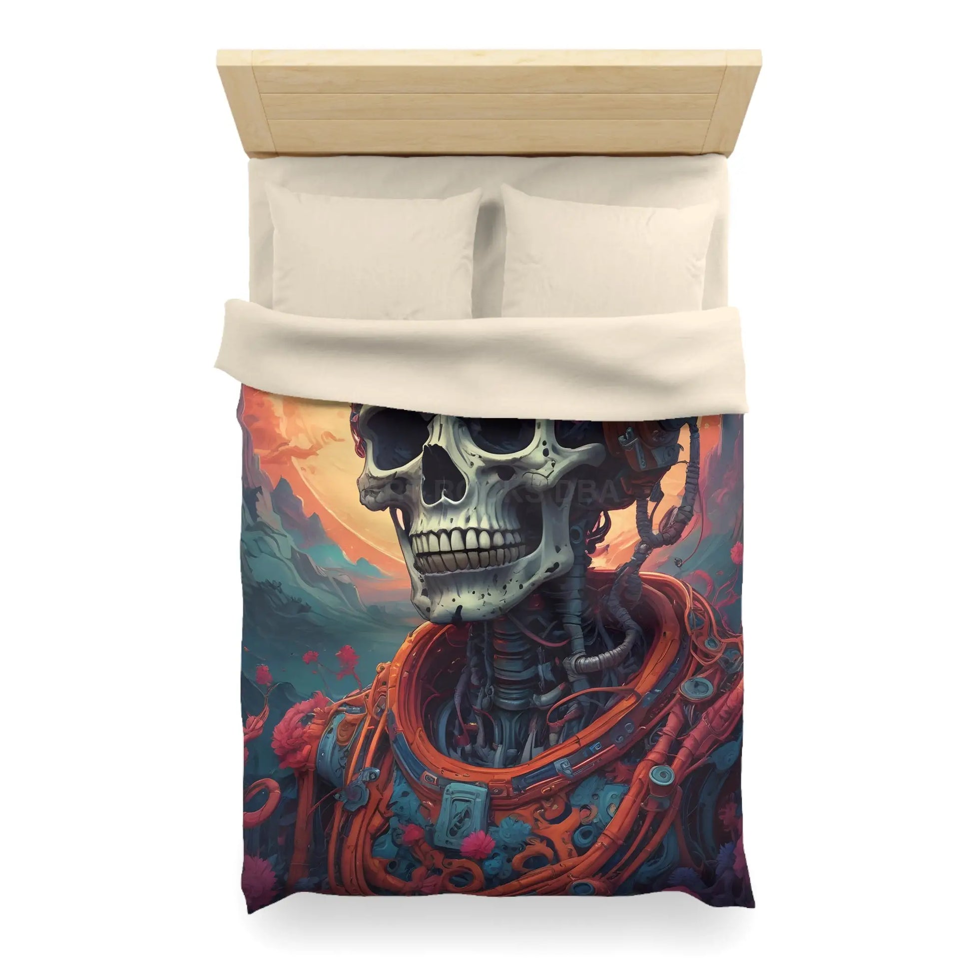 Cosmic Skeleton Microfiber Duvet Cover - Home Decor