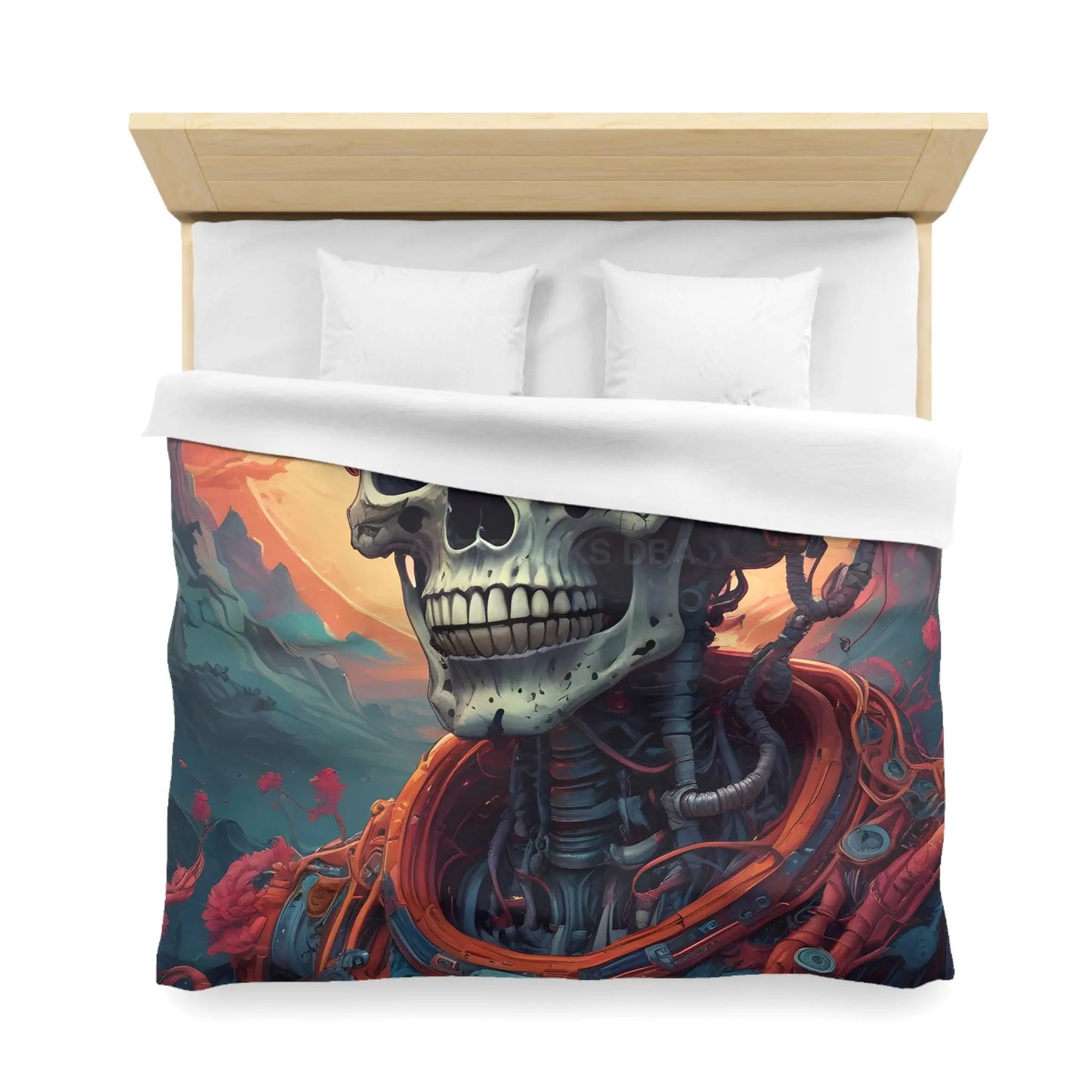 Cosmic Skeleton Microfiber Duvet Cover - Home Decor