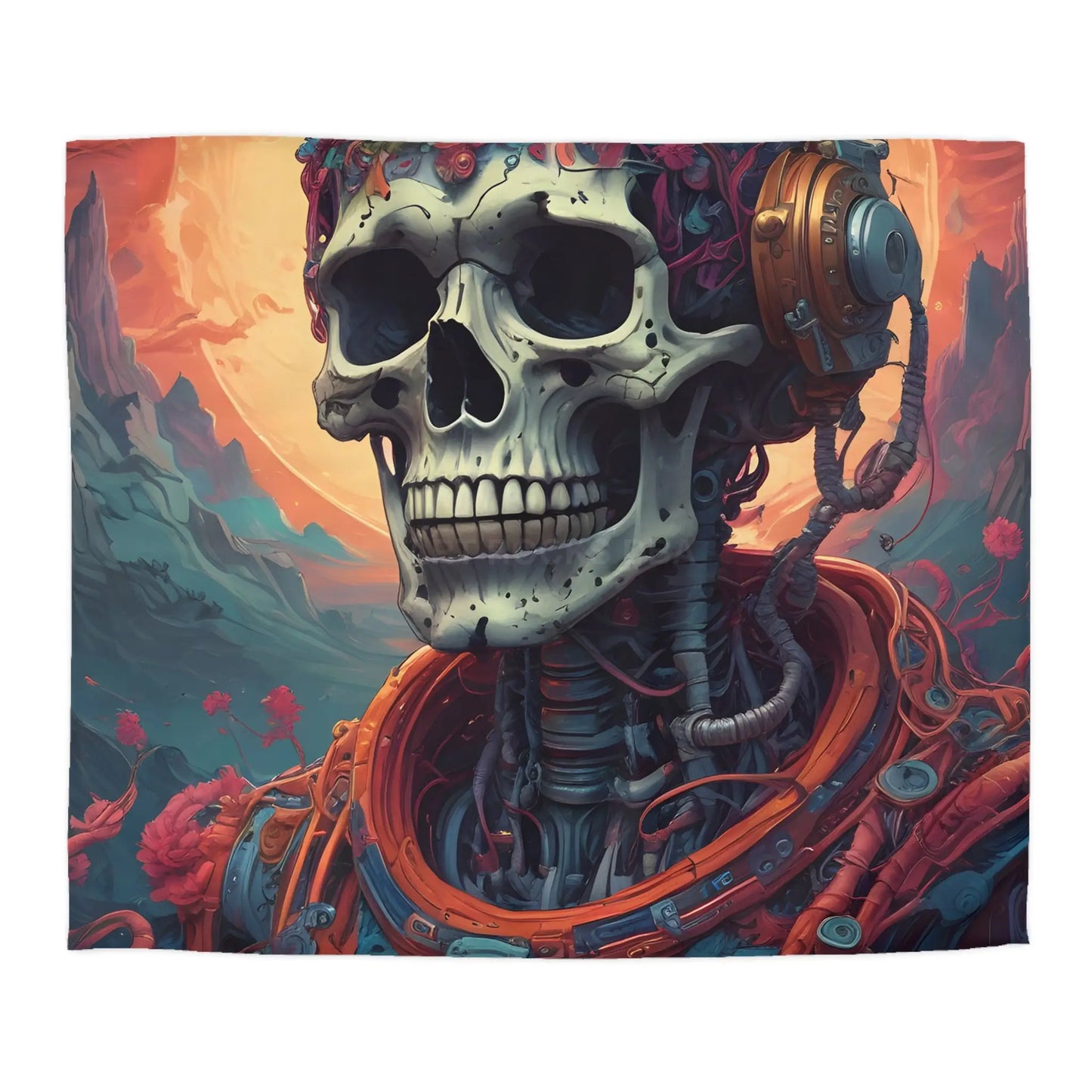 Cosmic Skeleton Microfiber Duvet Cover - King / Cream - Home Decor
