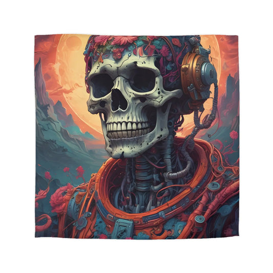 Cosmic Skeleton Microfiber Duvet Cover - Queen / Cream - Home Decor