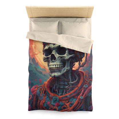 Cosmic Skeleton Microfiber Duvet Cover - Twin / Cream - Home Decor
