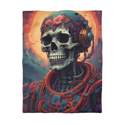 Cosmic Skeleton Microfiber Duvet Cover - Twin / White - Home Decor