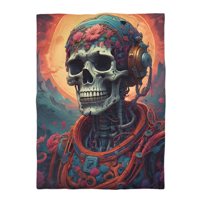Cosmic Skeleton Microfiber Duvet Cover - Twin XL / White - Home Decor