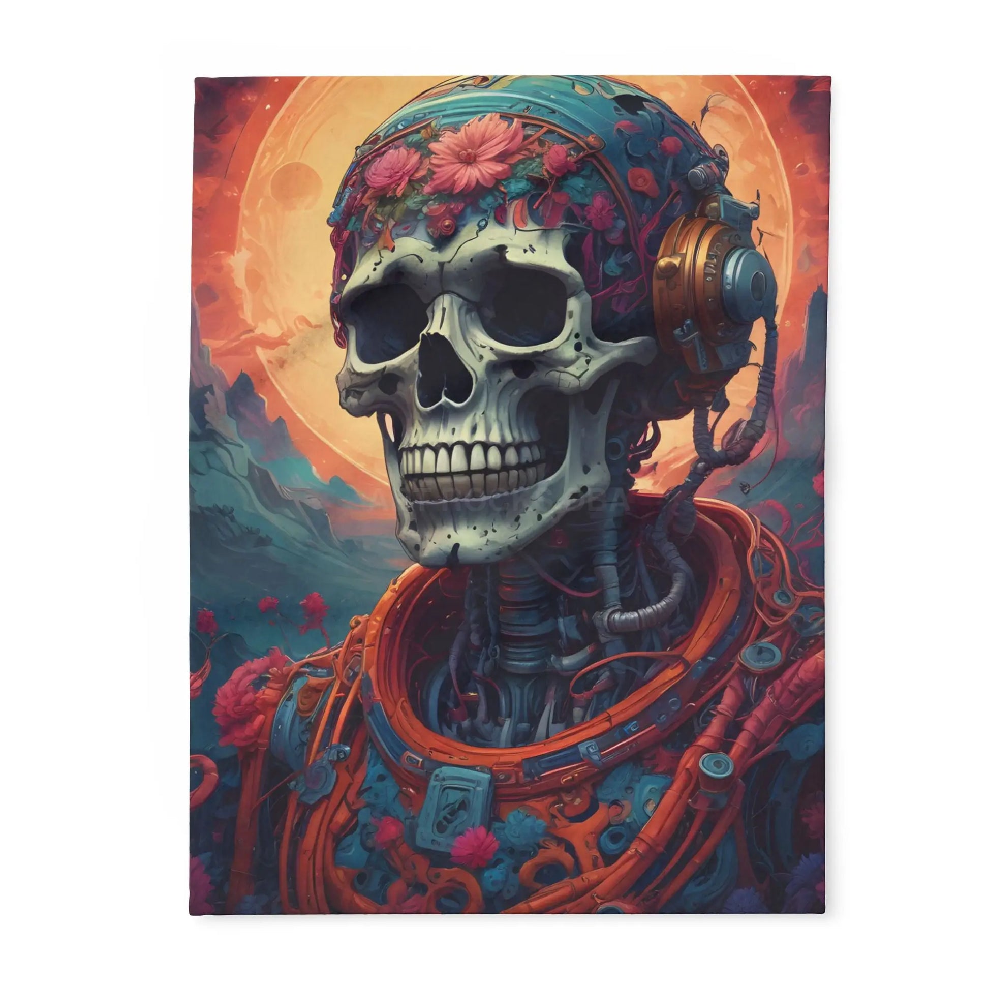 Cosmic Skull Art Fleece Blanket - 30’’ × 40’’ - Home Decor