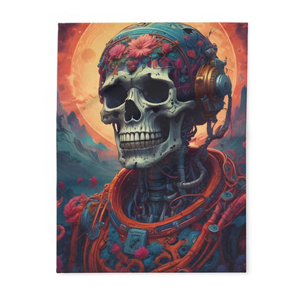 Cosmic Skull Art Fleece Blanket - 30’’ × 40’’ - Home Decor