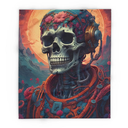 Cosmic Skull Art Fleece Blanket - 50’’ × 60’’ - Home Decor