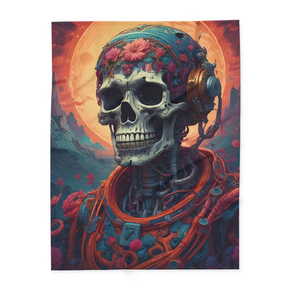 Cosmic Skull Art Fleece Blanket - 60’’ × 80’’ - Home Decor