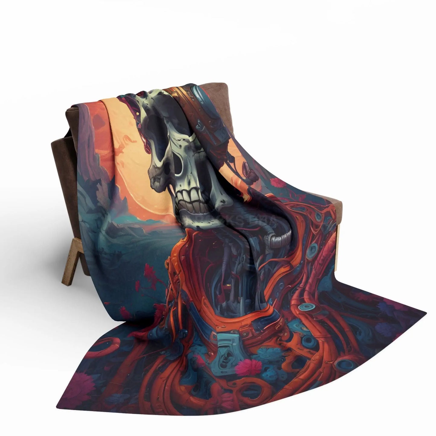 Cosmic Skull Art Fleece Blanket - Home Decor