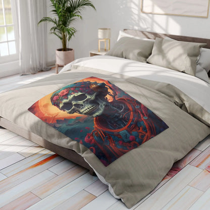 Cosmic Skull Art Fleece Blanket - Home Decor