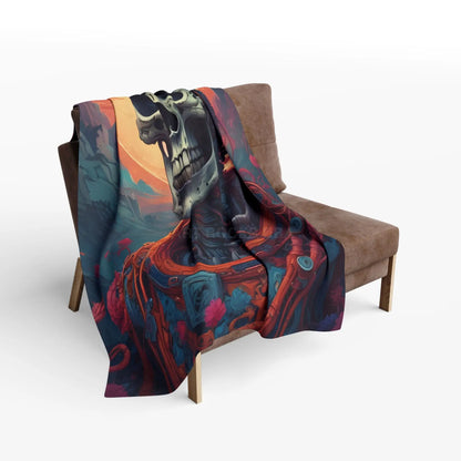 Cosmic Skull Art Fleece Blanket - Home Decor